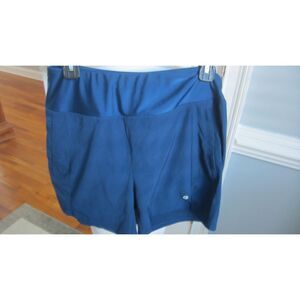 Baleaf Women’s 5” Running Shorts Navy Blue With Inner Liner, Zip Pockets Medium